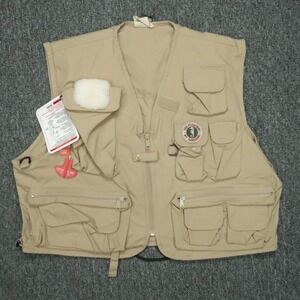 Mustang Vest Mens Medium Khaki Buoyant Outerwear The Floater MD1165 VTG